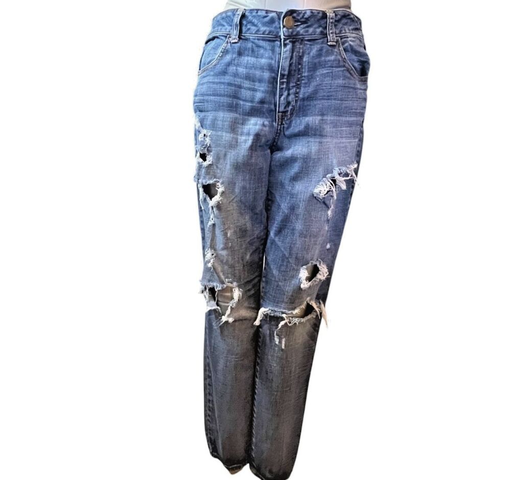 American Eagle Jeans Women 8 Hi Rise Jeggings Distressed Stretch (W30 L27)